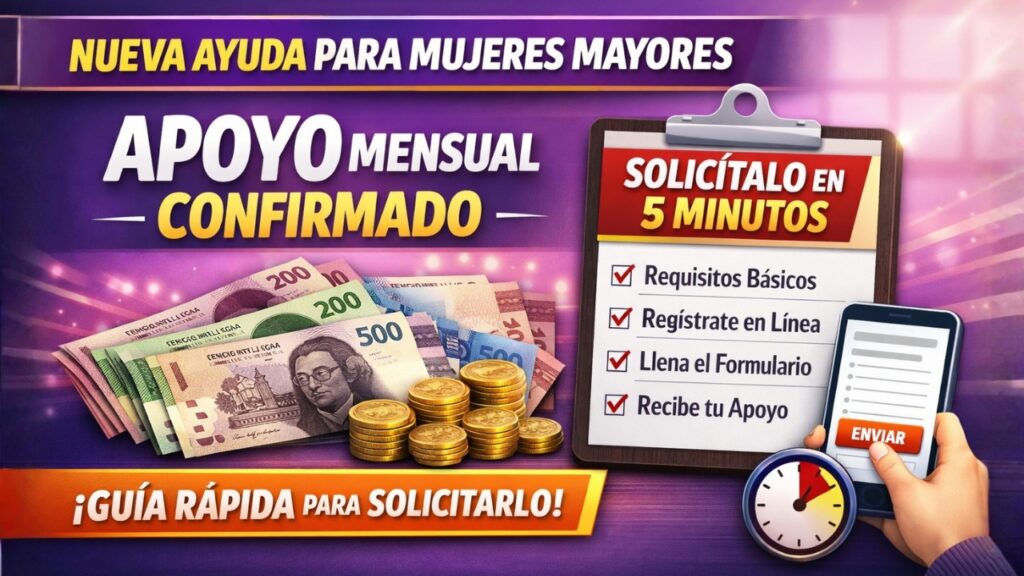 Nueva ayuda para mujeres mayores: apoyo mensual confirmado y guía rápida para solicitarlo en 5 minutos