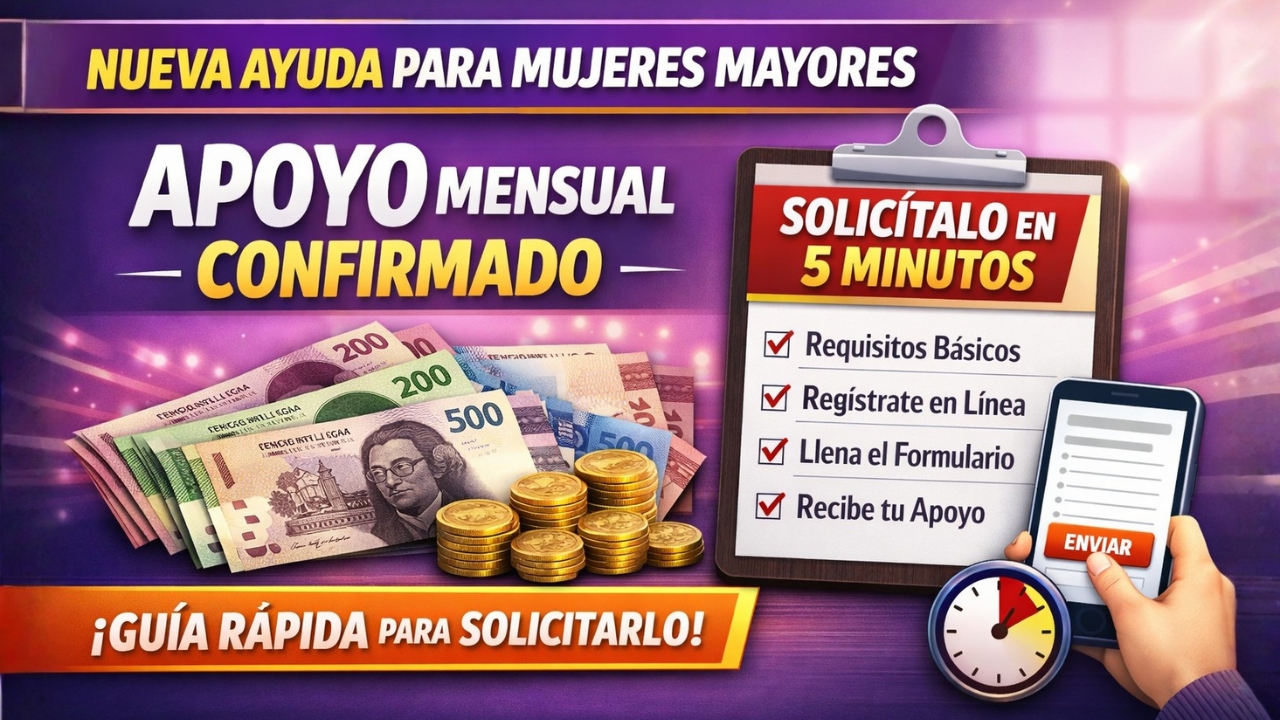 Nueva ayuda para mujeres mayores: apoyo mensual confirmado y guía rápida para solicitarlo en 5 minutos